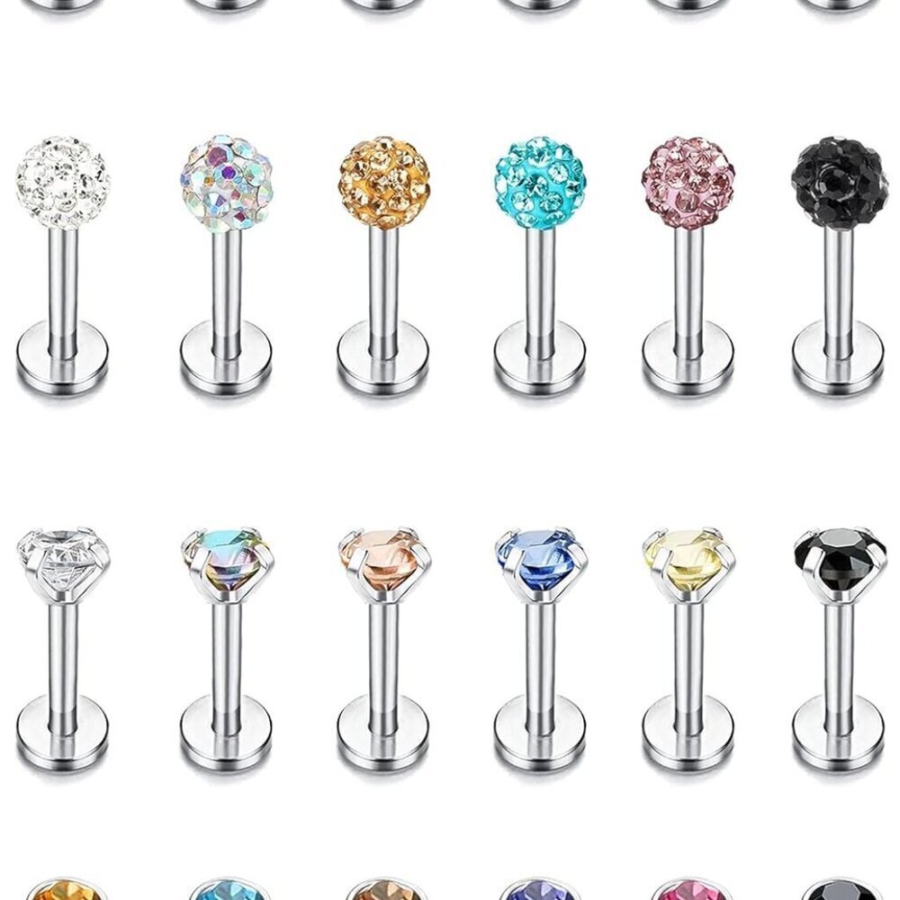 Assorted 24-Piece Jewelry Set: Stainless Steel & Cubic Zirconia Earrings